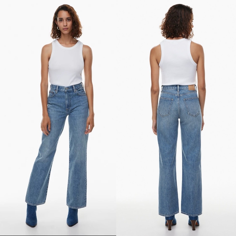 Aritzia Denim forum Farrah 70’s wide leg cropped vintage wash jeans LAST PRICE